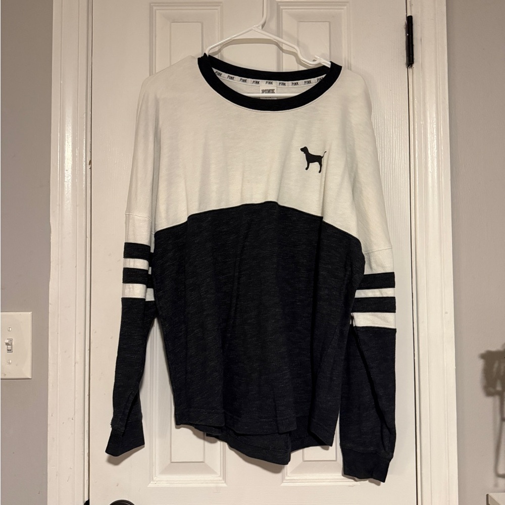 Pink by Victoria Secret Black and White Long Sleeve Shirt